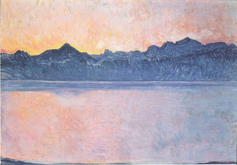 Ferdinand Hodler Genfersee mit Mont-Blanc im Morgenlicht